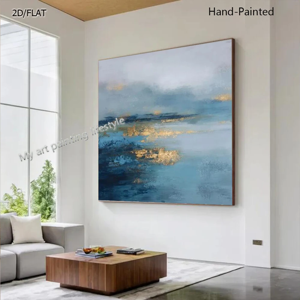 Sailing Boat Leaving Port Seascape Oil Painting - Harbour Sunrise Wall Art Decor for Post Office Living Room Mural New Knife Cut