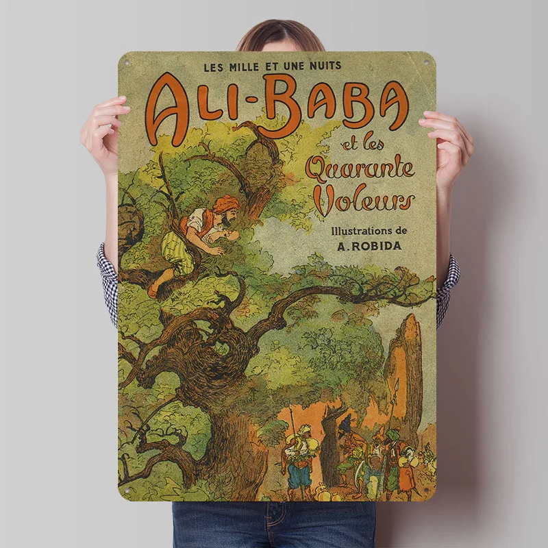 Ali Baba and the Forty Thieves Tinplate Poster Custom Wall Art Vintage Metal Signs Retro Tin Plaque for Home Decor Items House