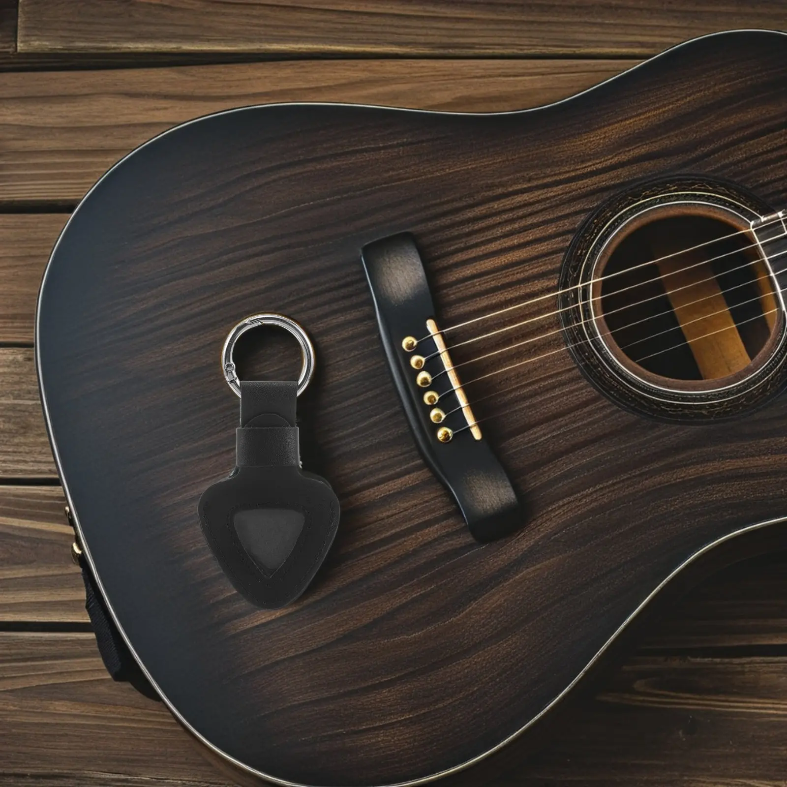 Black PU Guitar Pick Case Portable Holder Organizer Scratch Protection Storage Bag for Guitarists Collectors