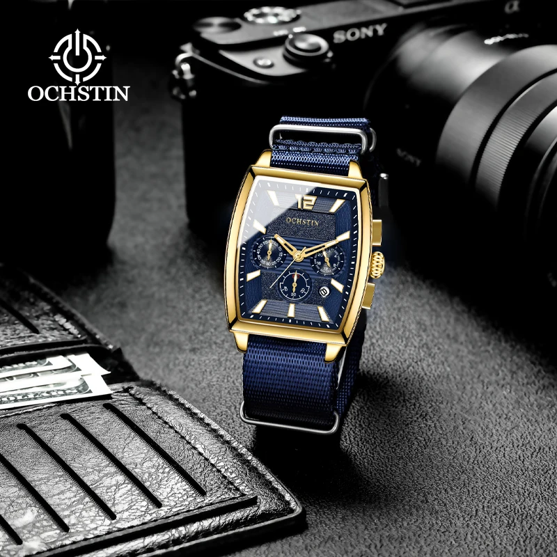 

OCHSTIN2024 new creative nylon series business light luxury style men's quartz watches original quartz movement men's watches