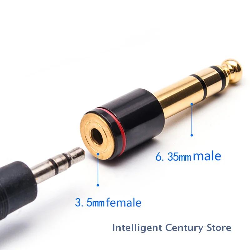 1 Pc 6.35mm 1/4 Male to 3.5mm 1/8 Female Connector Stereo Headphone Adapter Audio Jack Adapter for Aux Cable Headphone