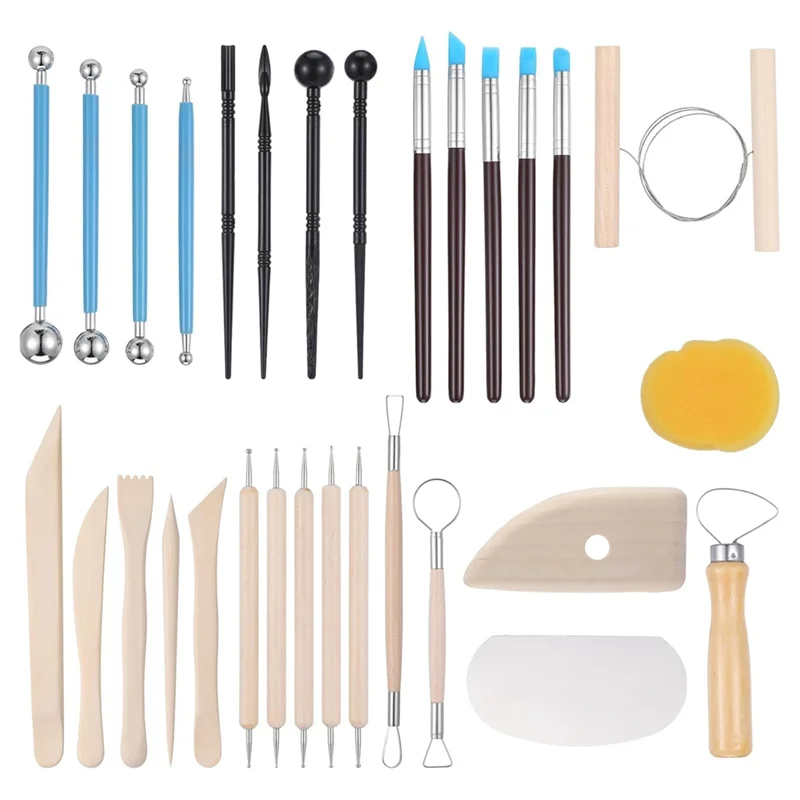 

AT44-43 шт. гончарные инструменты, инструменты для лепки из глины, набор инструментов из полимерной глины, инструменты для рукоделия