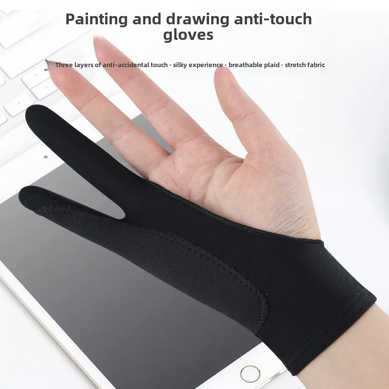 Two-finger Painting Gloves Anti-touch Anti-pollution Anti-dirty, Right And Left Hand Glove,for IPad Tablet Touch Screen Drawing