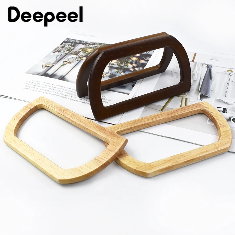 

2/4Pcs 13cm Wood Handle Ring Bag Making Handles Women Handbag Purse Frame Kiss Clasp DIY Handmade Bracket Bags Accessories