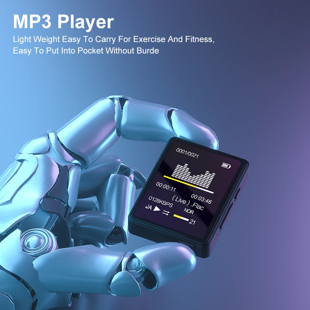 مشغل MP3 المحمول بلوتوث 5.0 الموسيقى ستيريو المتكلم مصغرة MP4 تشغيل الفيديو مع شاشة LED راديو FM تسجيل ل ووكمان