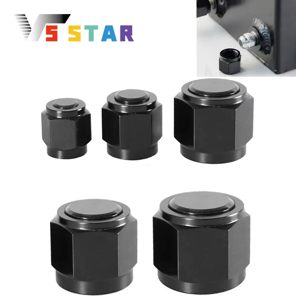 

High Quality AN4 AN6 AN8 AN10 AN12 Aluminum Hex Head Port Fitting Adapter Female Flare End Cap Plug Tube Fitting Black TF-1070
