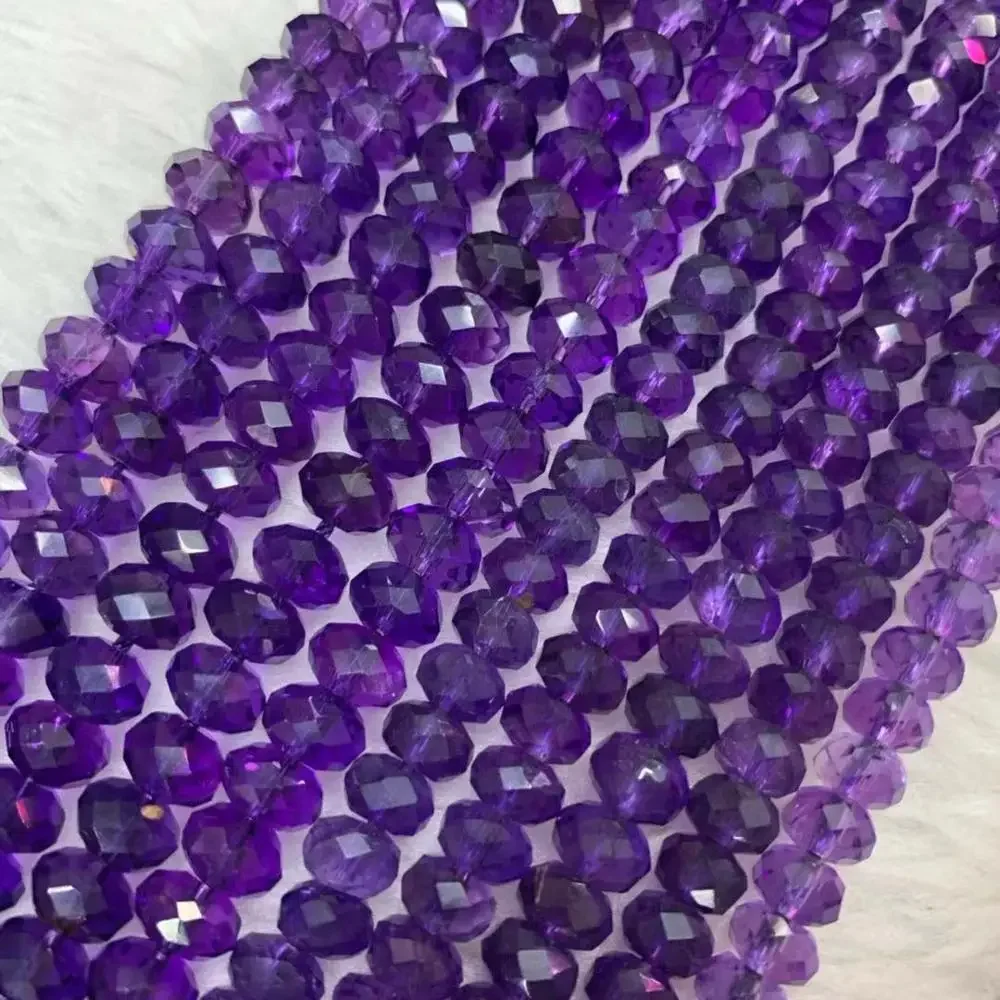 Genuine Natural AAA Amethyst Heishi Loose Beads Stone Strand 15