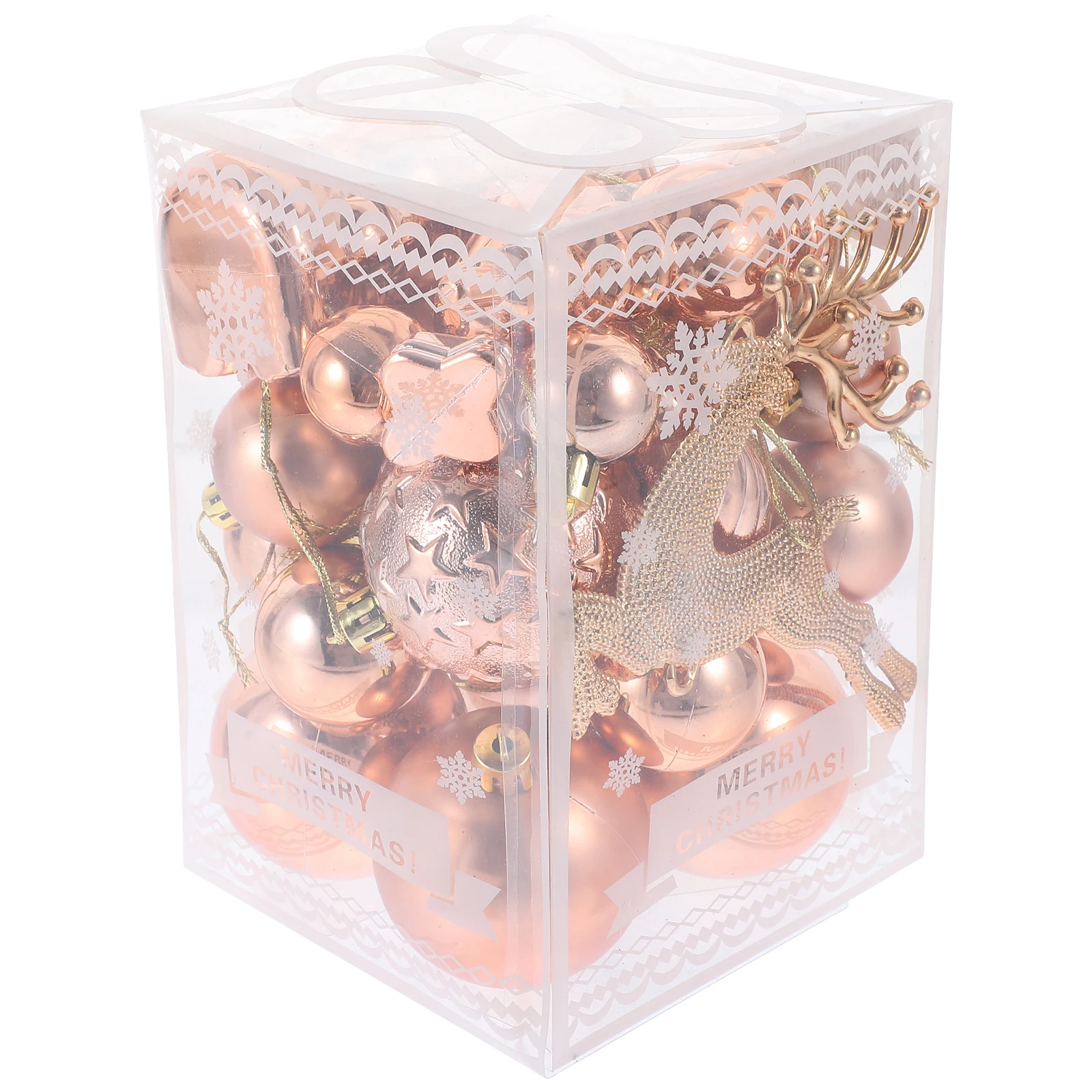 

30pcs Decoration Balls Ornaments Tree Rose Gold Plastic Party Hanging Xmas Christmas Hanging Ball Ornaments DIY Accessories