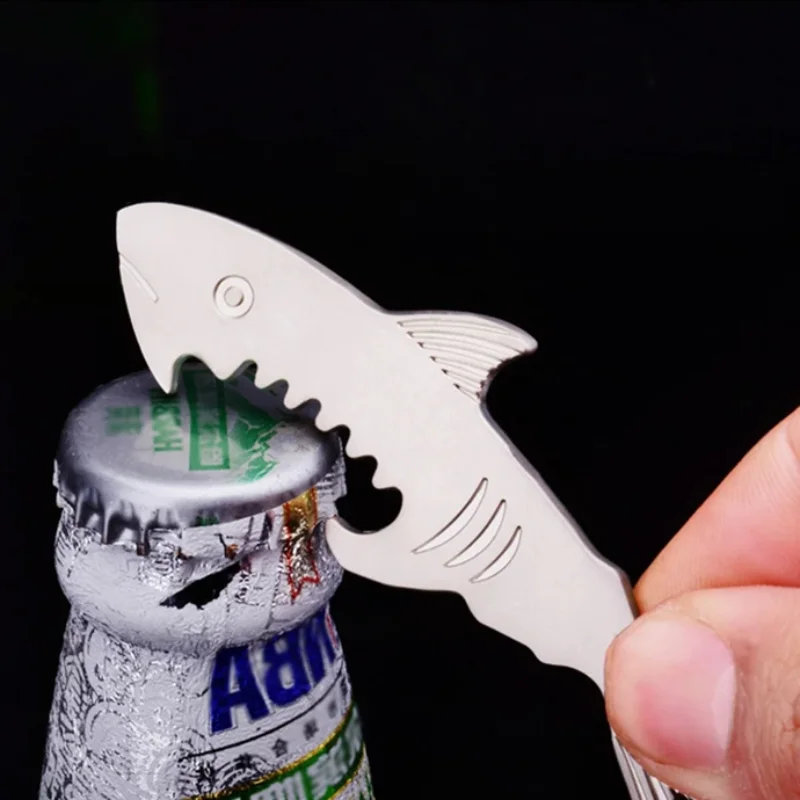 

Брелок с открывалкой для бутылок в форме акулы, цинковый сплав, серебряный цвет, брелок для ключей для пива, вина, уникальный креативный подарок, аксессуар для бара