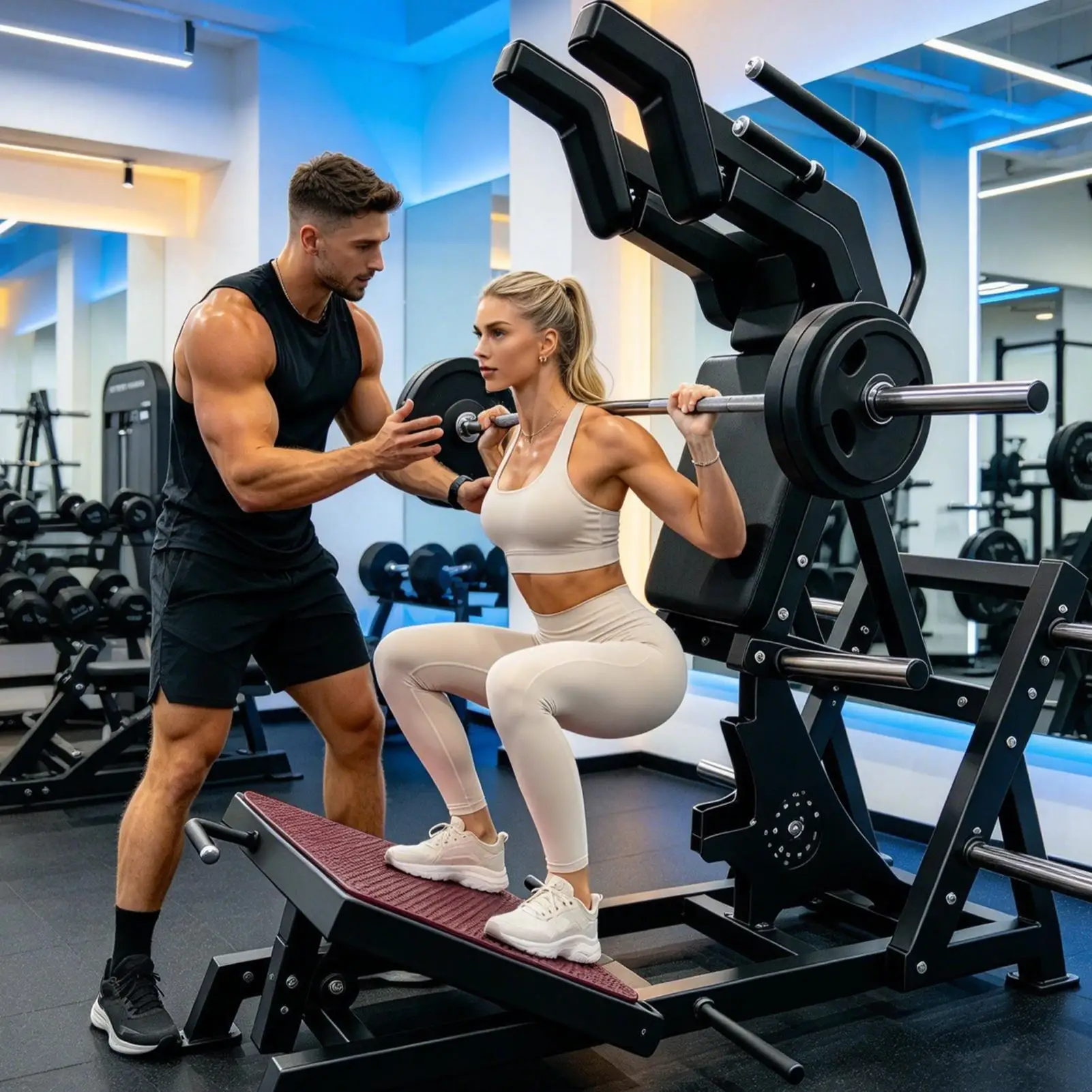 Double-Sided Non-Slip Mat Hack Squat Machine Accessories Hack Machine Exercise Foot Pads For Leg Quads Hamstrings Glutes Calves