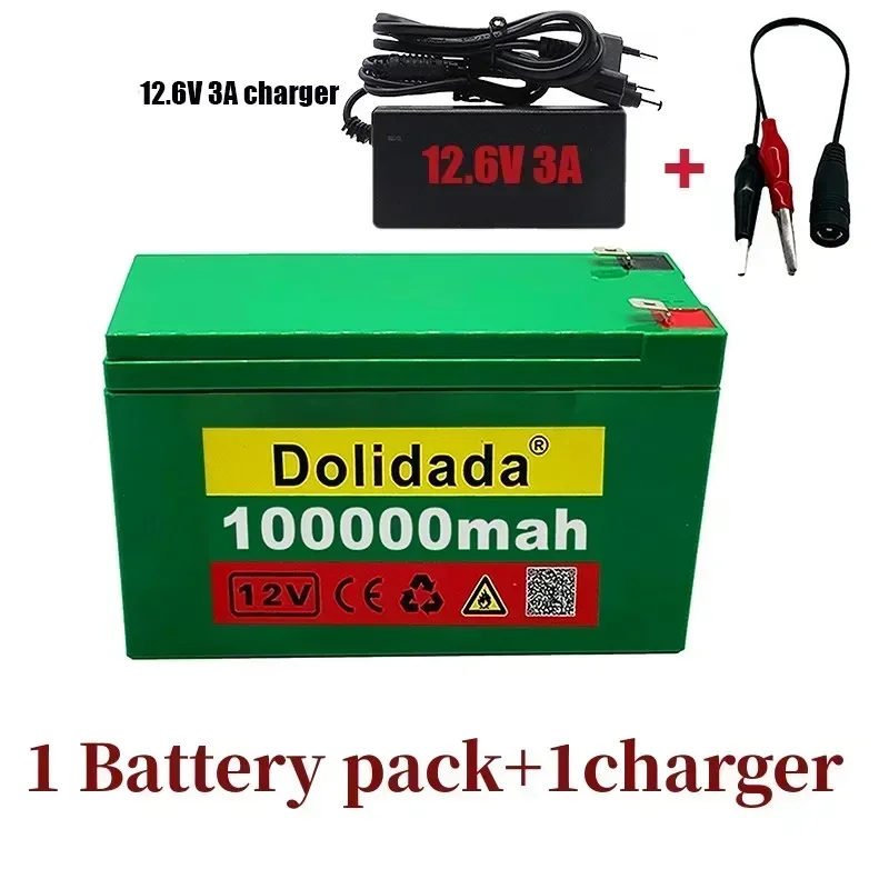 12V100000mAh 3S7P 18650Lithium Battery Pack+12.6V3A Charger Built-in 100Ah High Current BMS Used for Citycoco Motorized Scooter