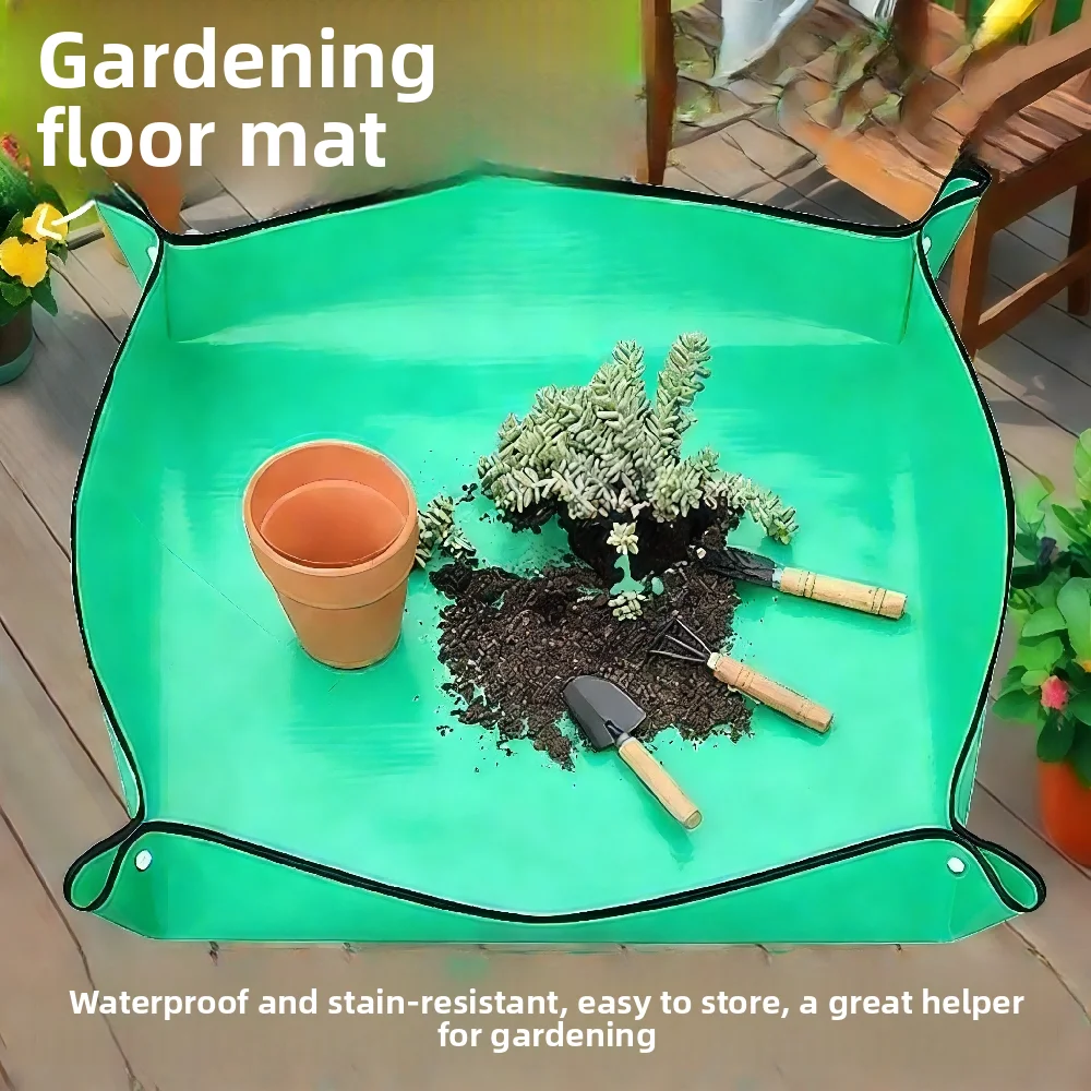 Gardening Potting Mat Waterproof Thickened Plant Repotting Pad Foldable Soil Replacement Mat For Succulents Flower Pots Indoor G