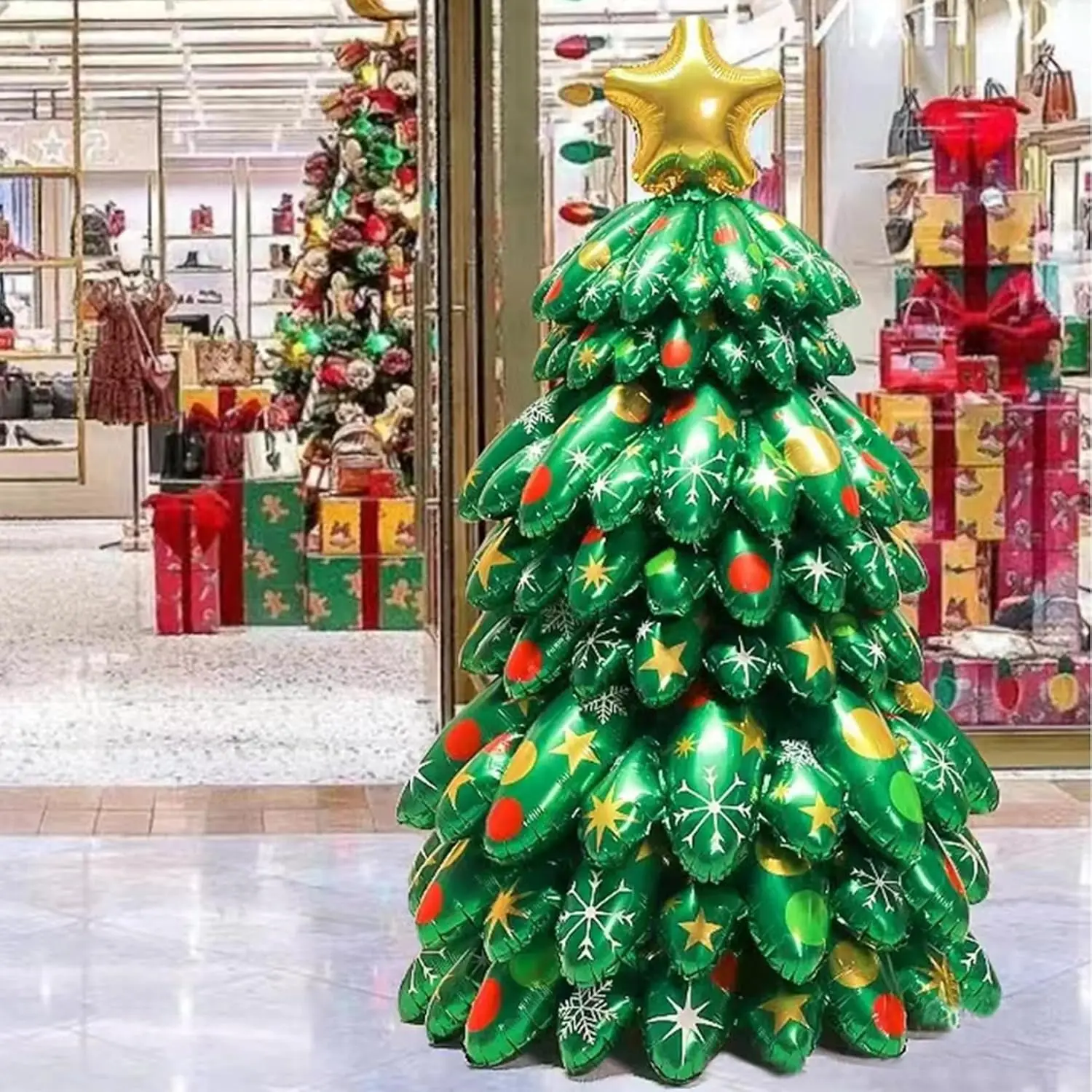 Grands ballons d'arbre de Noël faits à la main, décorations d'intérieur et d'extérieur, ballons en aluminium du père Noël, fournitures de fête, 50 po