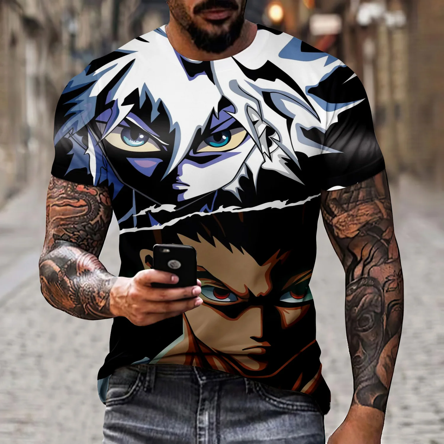 

Лето 2025 года, последние мужские топы, быстросохнущая футболка в корейском анимационном стиле, спортивная тренировочная футболка в уличном стиле