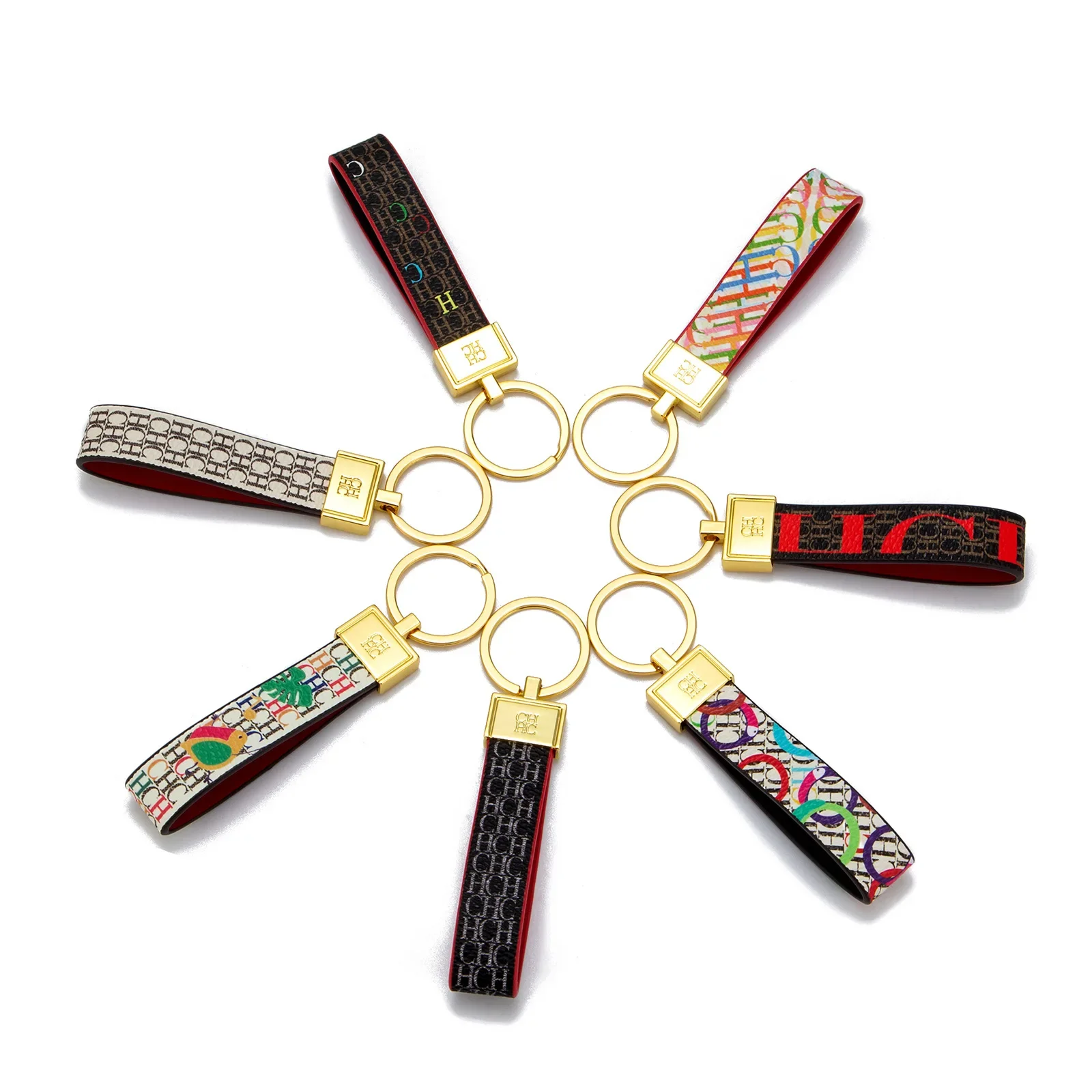 2026 Light Luxury Style Keychain Pendant Fashion Carolina Herrera Inspired Trendy Brand Keyring for Bags