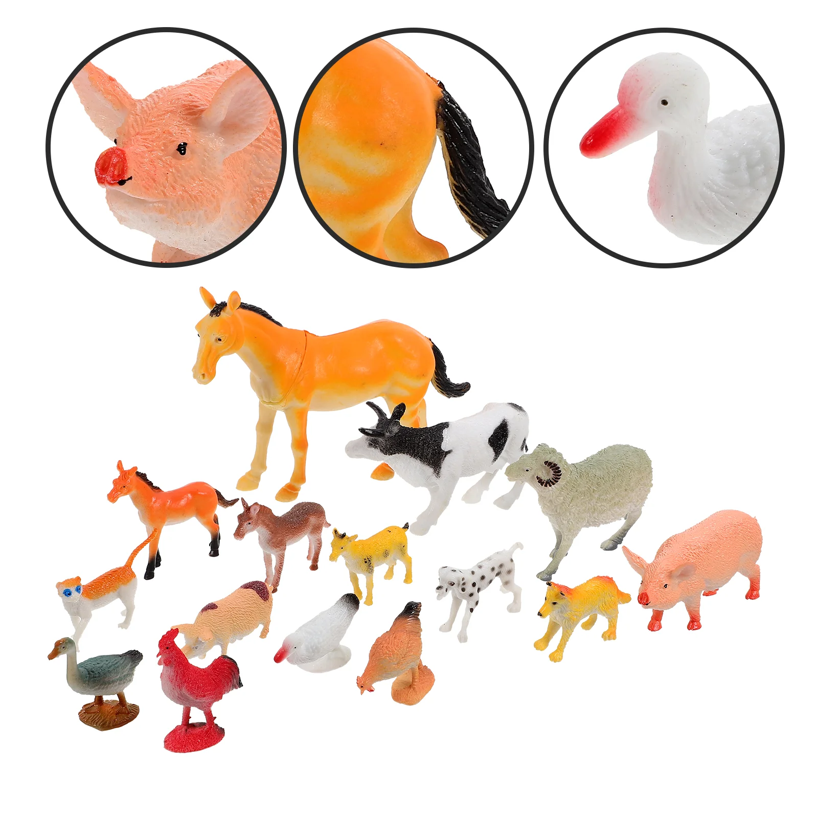 

14 Pcs PVC Farm Animal Model Toys Mini Simulated Figurines for Home Decoration Desktop Miniature Garden Display