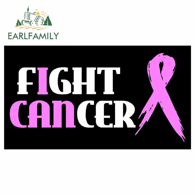 

EARLFAMILY 13cm x 7.4cm For Fight Cancer Fine Decal Windshield Car Stickers Personality Sticker Vinyl Material For JDM SUV RV