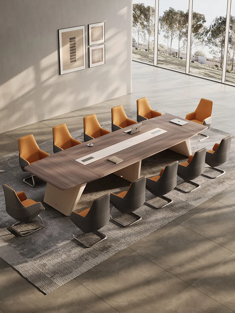 

Conference Table And Chair Combination Strip Table Simple Modern Large Reception Negotiation Training Table Board Meeting Room