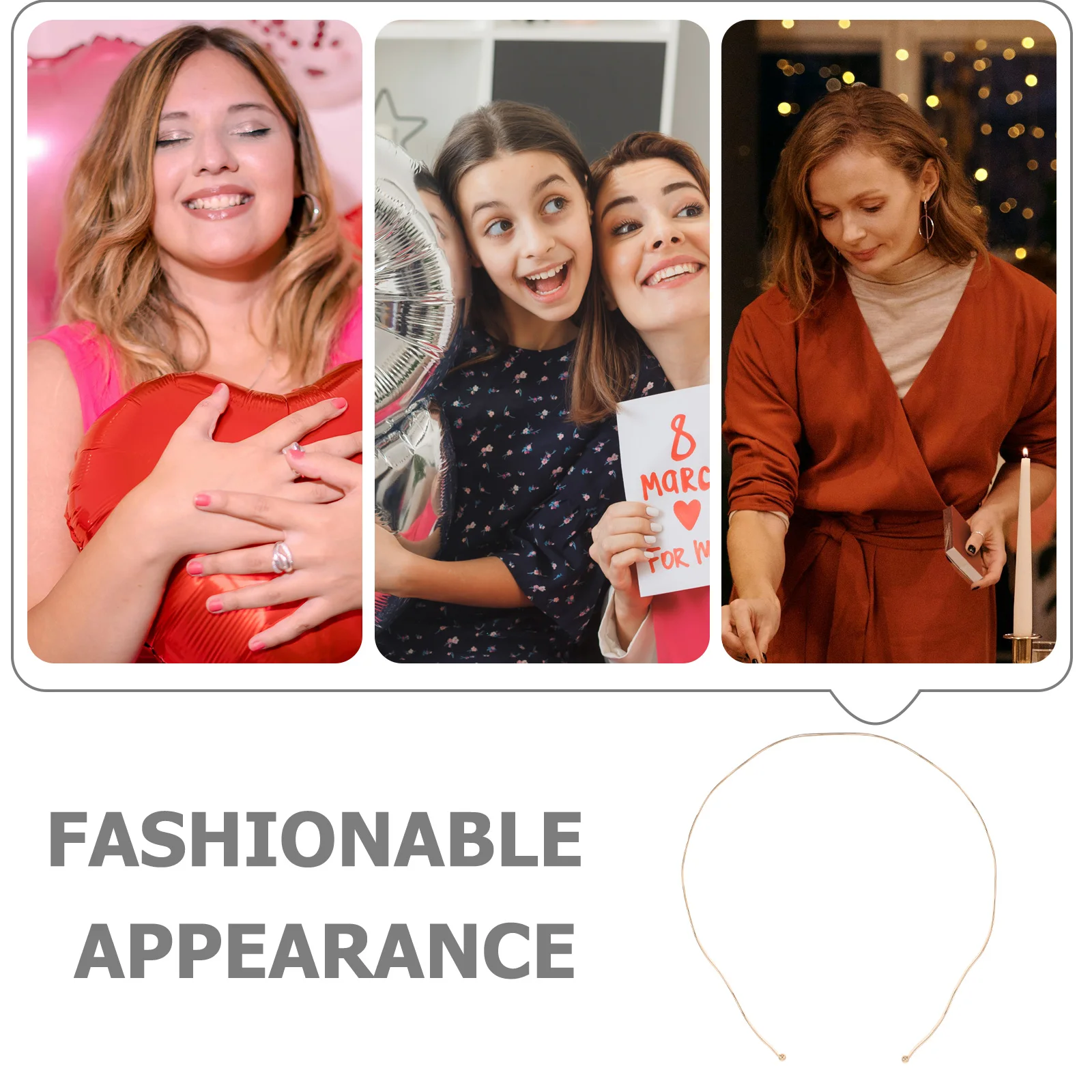 Fascia sottile con onda in metallo per donna Accessori per capelli alla moda Design semplice ed elegante Robusta fascia per capelli di lunga durata Copricapo retrò