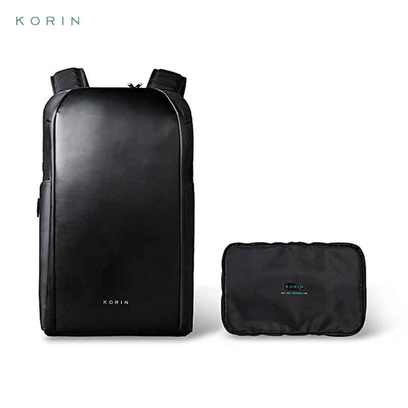 Imagem -03 - Korin-mochila Impermeável e Anti-roubo pu Mochila Escolar Mochilas de Negócios Mochila Masculina Unisex Casais Novo 15.6