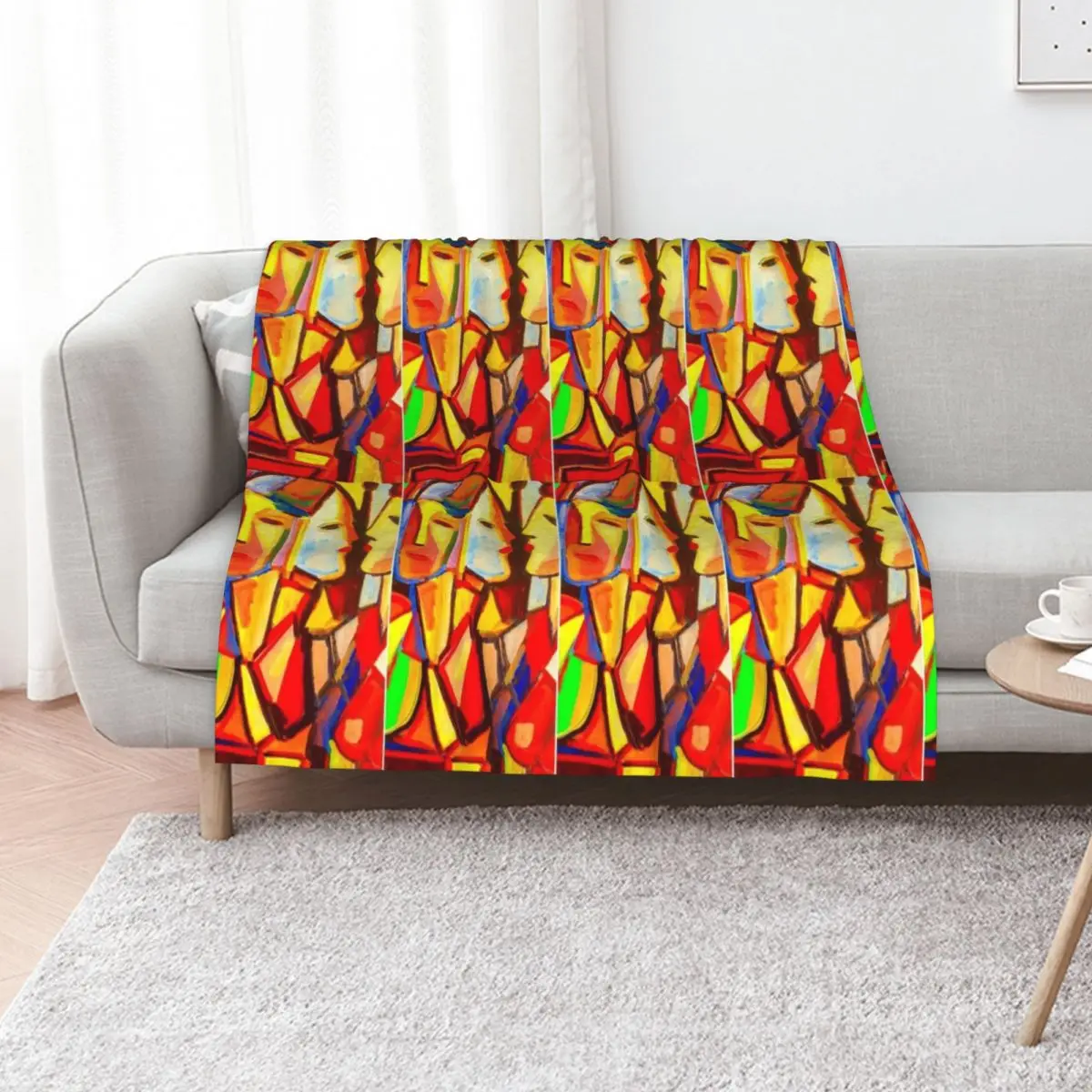 

Faces of art Throw Blanket Extra Large Throw Bed Hairy cosplay anime Blankets