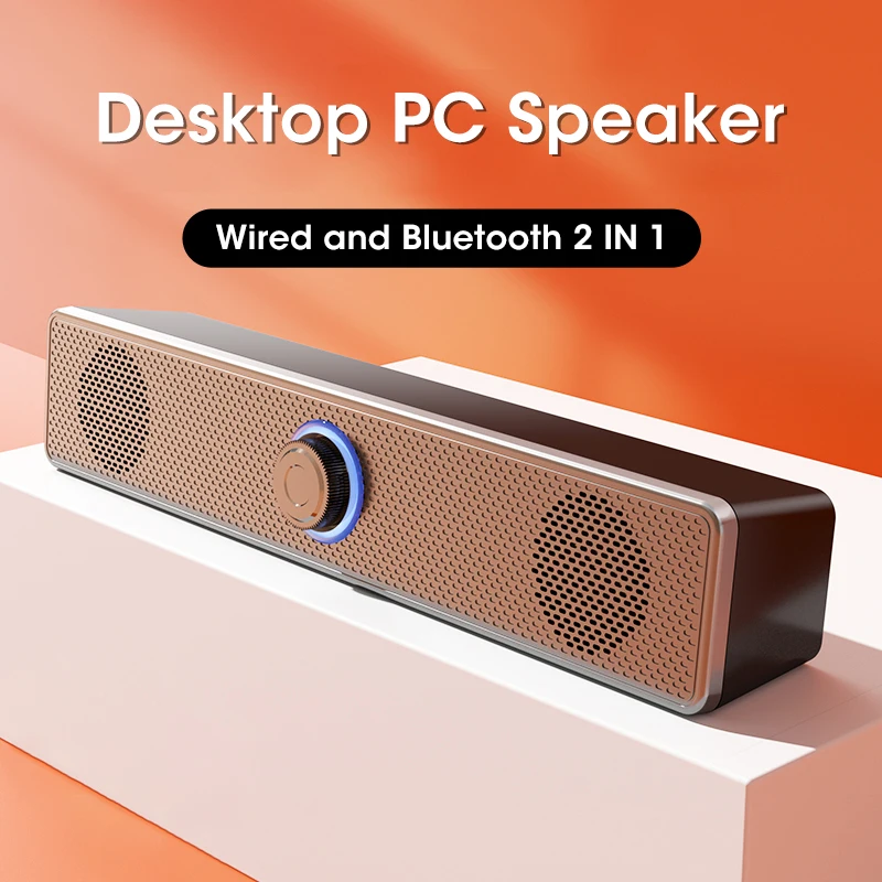 4D Computer Speaker Bar Stereo Sound Subwoofer Bluetooth Speaker Macbook Laptop Notebook PC Music Player Loudspeaker With Mic