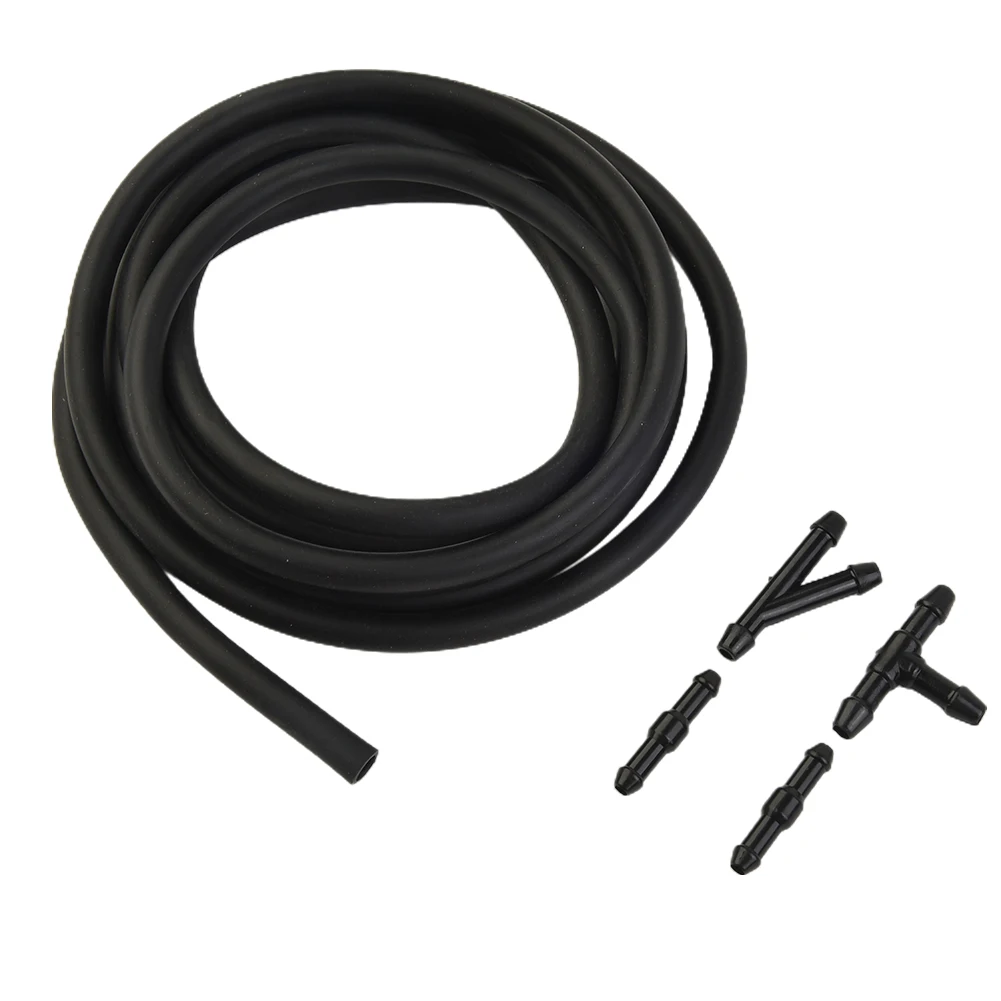 New Useful 1*2 M Hose 4X Hose Connectors Pump Nozzles Wiper Washer ABS Plastic+Rubber Accessories For Windscreen Washer