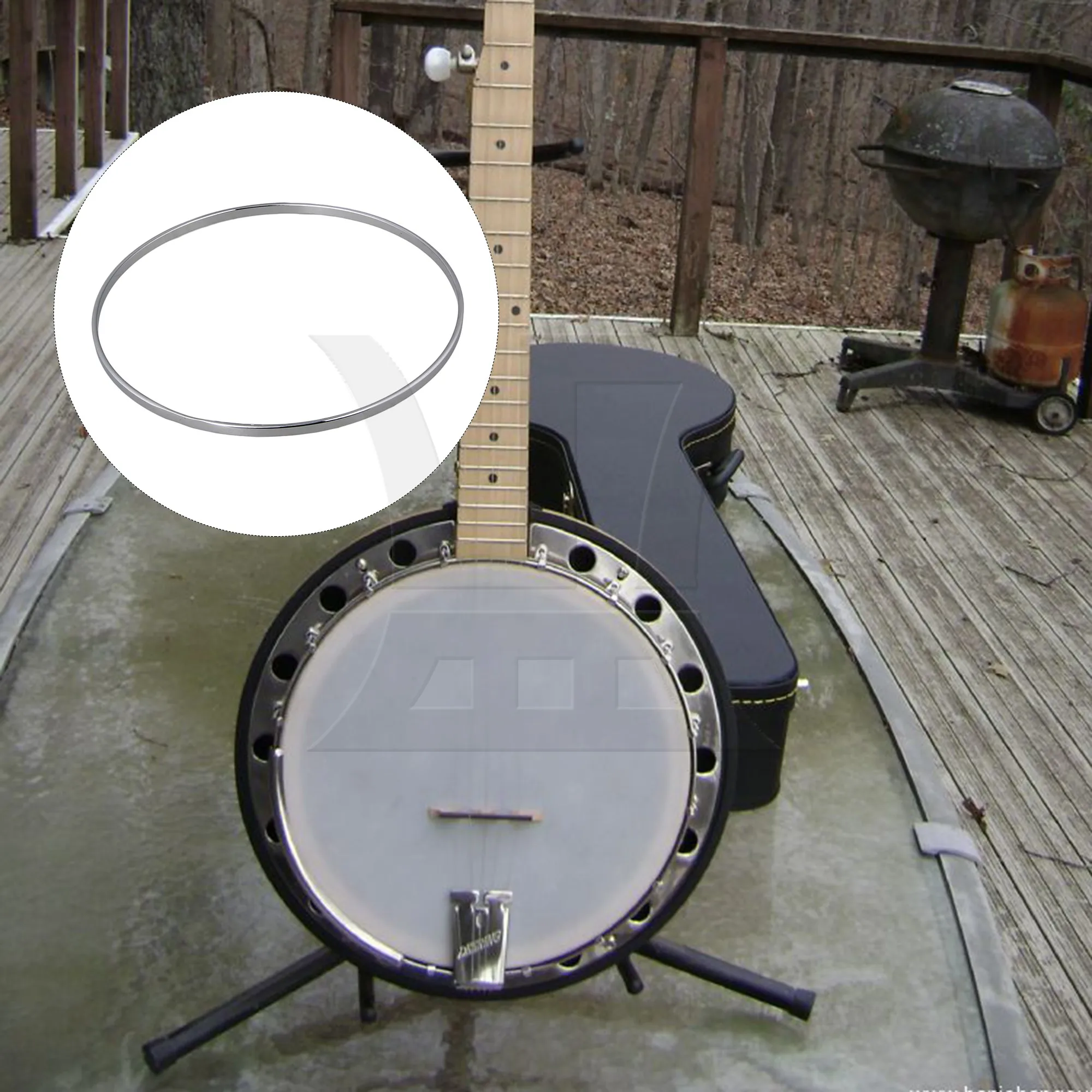 Yibuy 4 قطع بديلة بنمط ما قبل الحرب من النيكل لحواف البانجو مقاس 11.14 بوصة