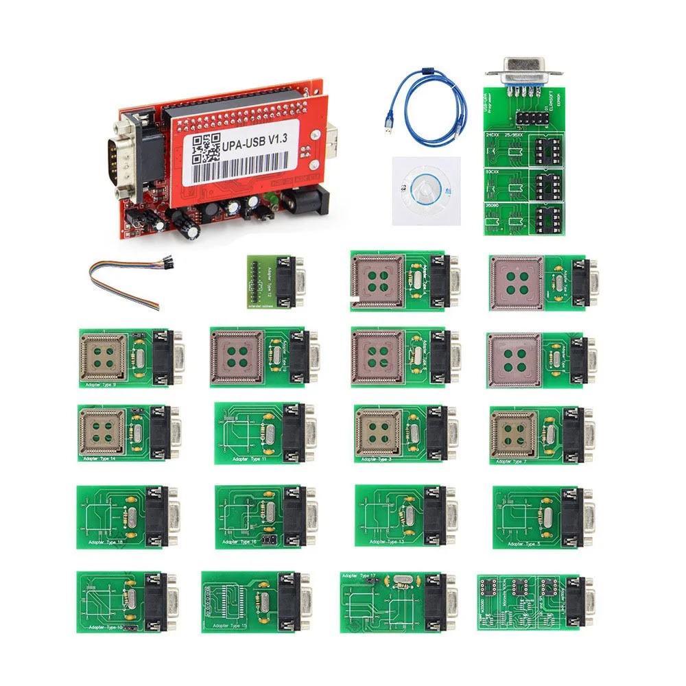 UPA‑USB V1.3 ECU Programmer Complete Kit with 19 Adapters Automotive Chip Tuning Repair Tool