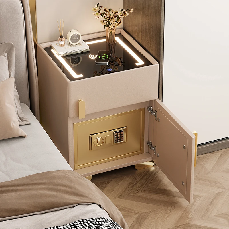 

Smart bedside safe integrated small hidden home bedroom 5 new light luxury premium sense with lock
