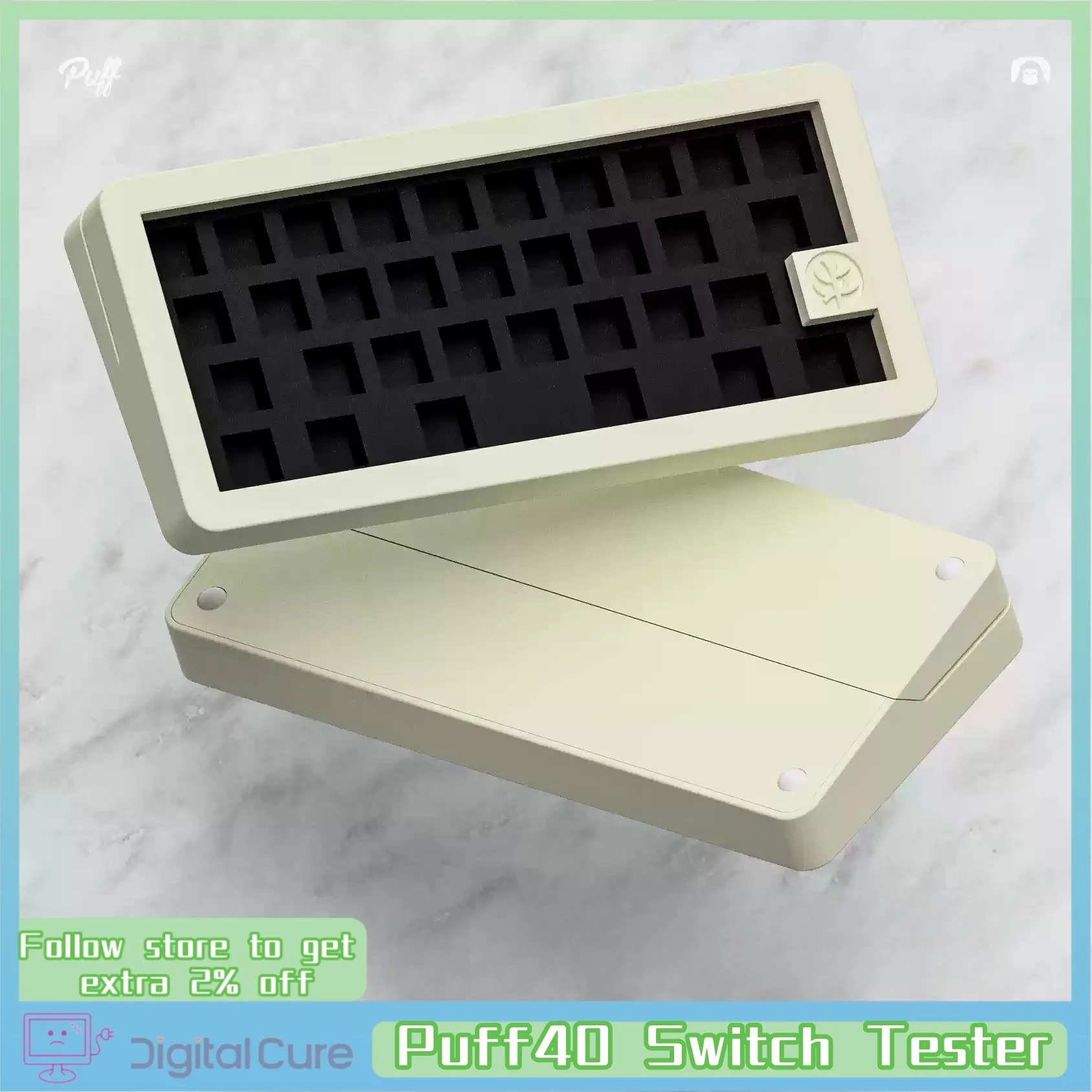 Probador de interruptores Puff40, modelo de teclado personalizado de 40 teclas, caja de colección, adorno de mesa, accesorios de teclado mecánico