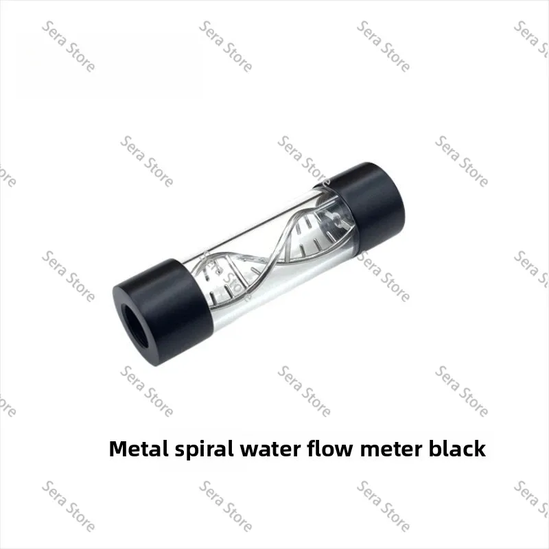 Metal Spiral Water Flow Meter PC Water Cooling Flow Indicator Straight Through Flow Gauge for HJ-C01