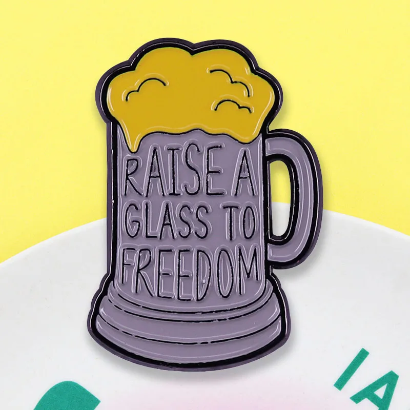 Cheers to Freedom  Beer brooch, Hamilton Musicals Inspired Badge Fashion Jewelry Fan Gift Collection