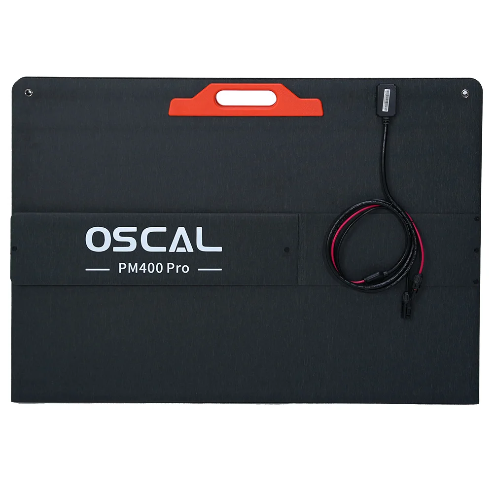 لوحة شمسية قابلة للطي Oscal PM400 Pro بقدرة 400 وات، كفاءة تحويل الطاقة الشمسية ≥23%، مقاومة للماء IP67، مادة ETFE