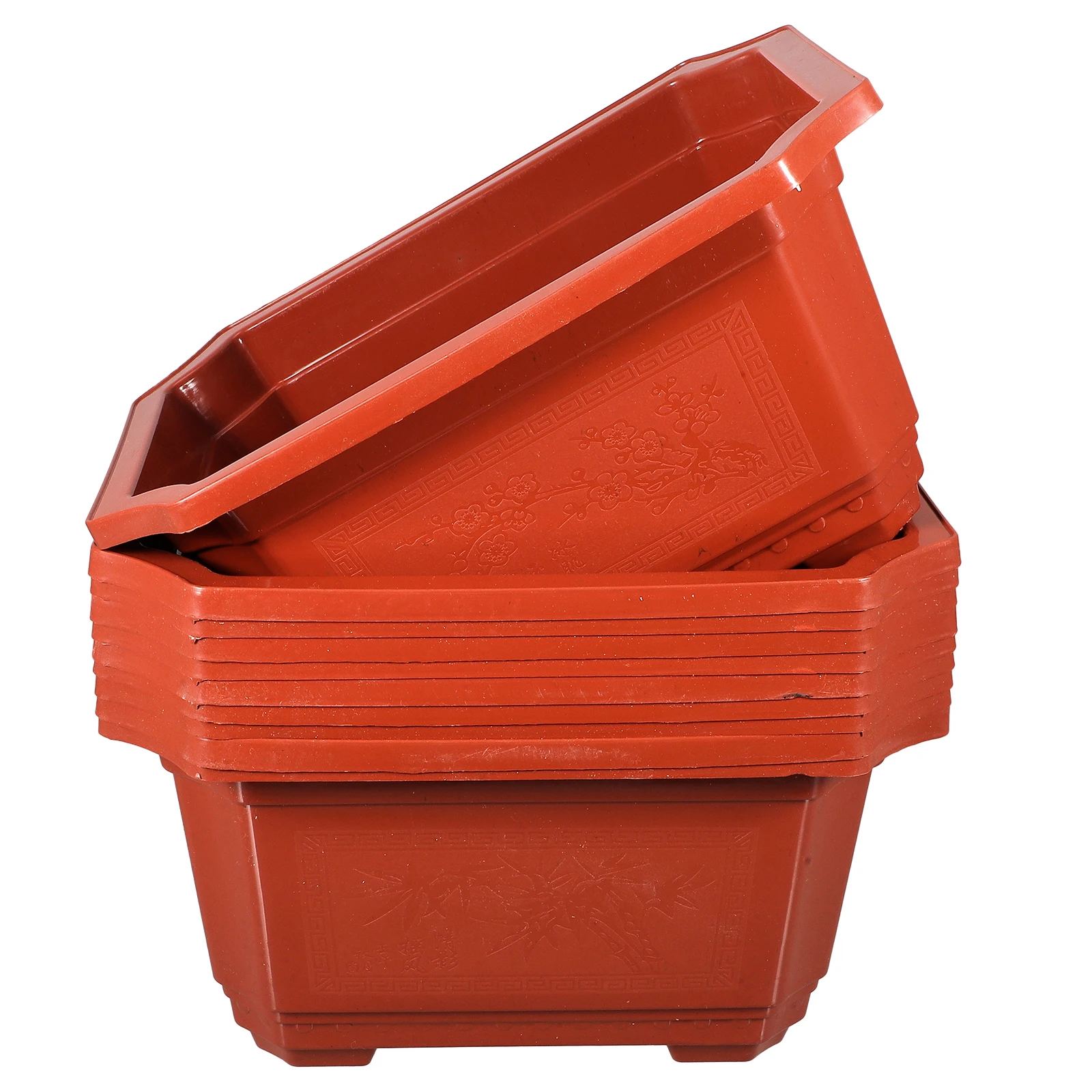 

10 Pcs Rectangular Flower Pot Lightweight Plastic Planters for Indoor Office Bonsai Gardening Household Planter Container