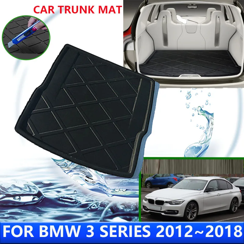 For BMW 3 Series F30 Sedan 2012~2018 2013 2014 2015 2016 Car Rear Trunk Cushions Protector Pads Waterproof Liner Mats Accessorie