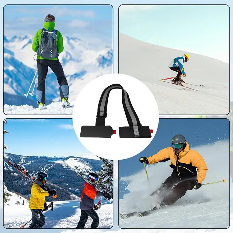 Ski and Pole Carrier Strap Adjustable sled Shoulder Straps Pull Sled Drag Speed Skiing Accessories outdoor camping tools