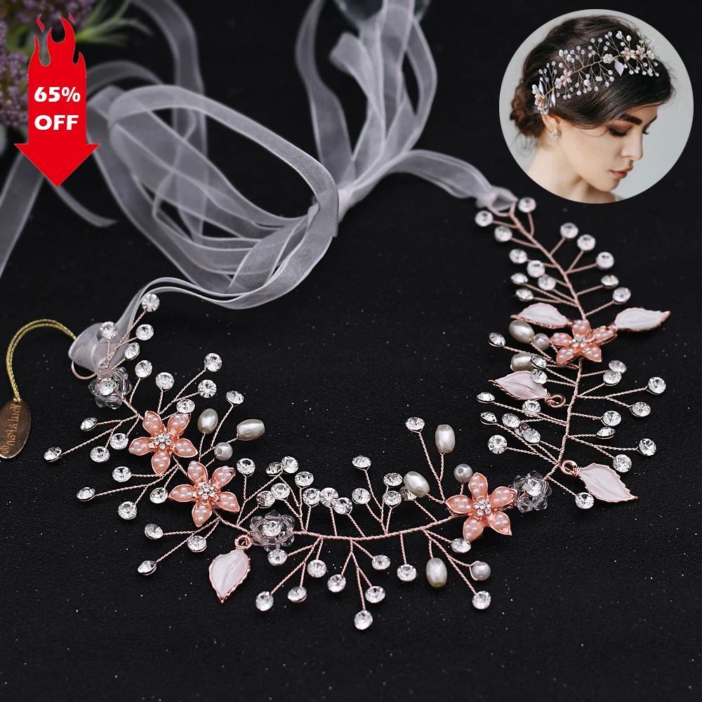 

Bridal Hairband Gold/Silver Color Alloy Flower Headband Bride Headpiece Hair Accessories for women Wedding Party Prom Jewelry