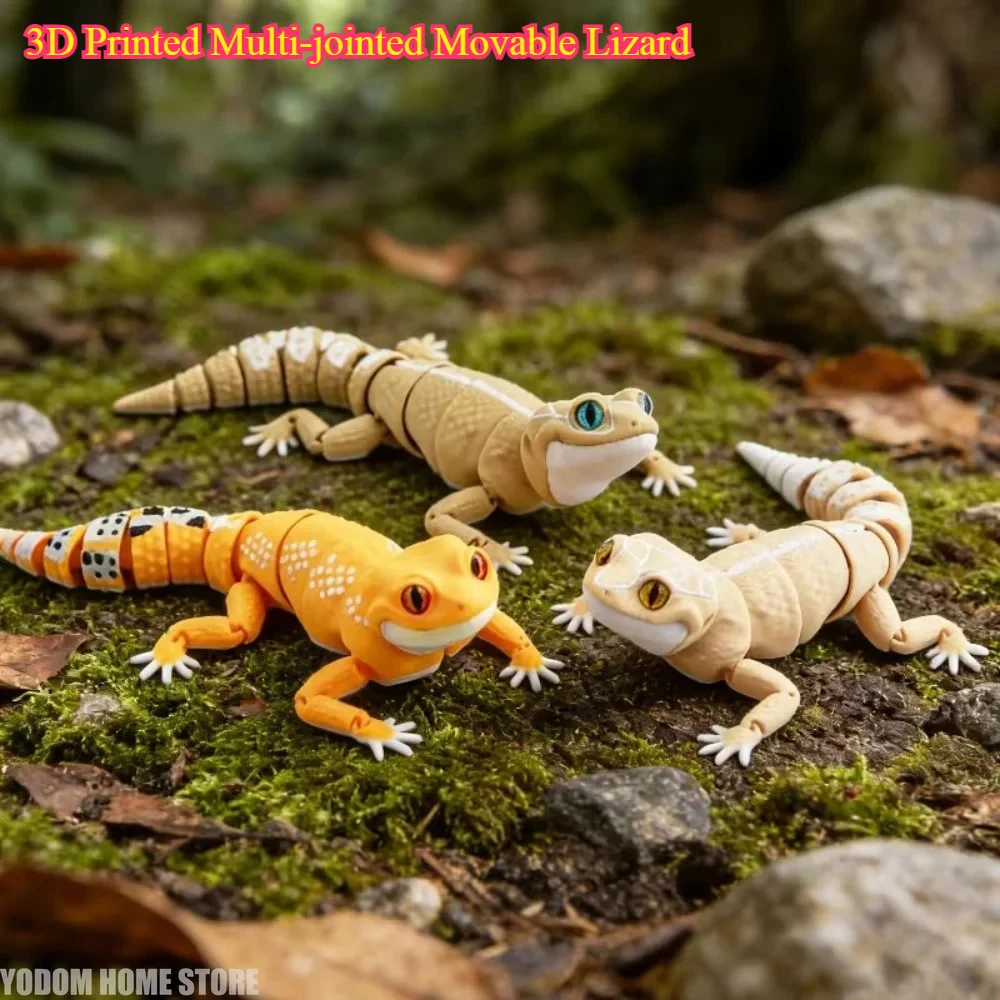 3D Printing Lizard - 3D-печатная многосуставная подвижная фигурка ящерицы -