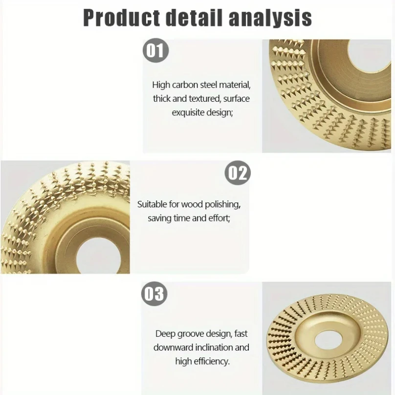 1/3Pcs Woodworking Carving Wheel Polishing Wheel Versatile Sanding Disc Wood Shaping Tool Abrasive Disc 16mm Inner Diameter