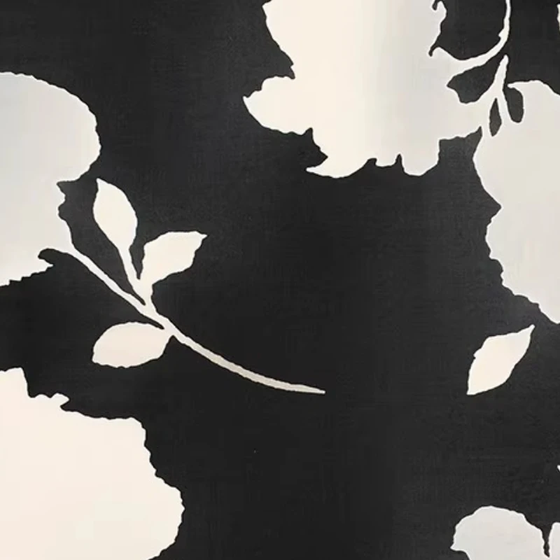 حبر أسود أبيض مطبوع 100% نسيج القطن الراقية الصينية المائية نمط قميص فستان موضة الملابس مصمم النسيج #3