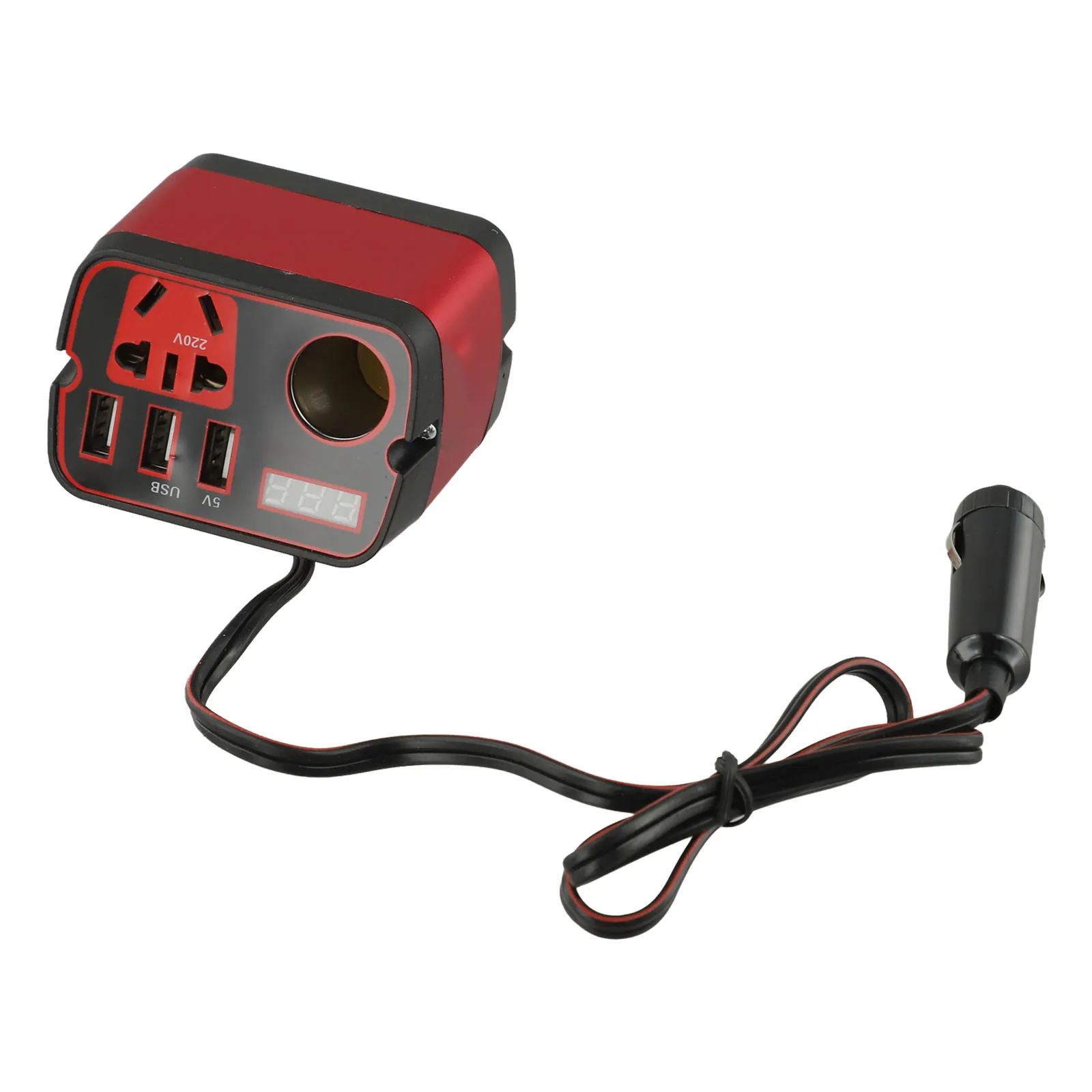 Car Converter 12V Inverter Travel Convenience Black Red Efficient Energy Supply Inverter DC 12V To 110V Conversion