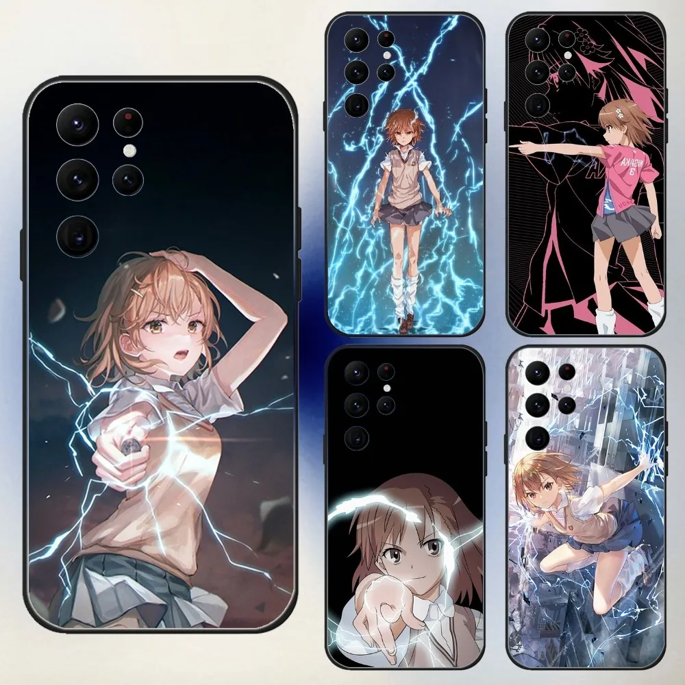 A Certain Scientific Railgun Phone Case For Samsung S24,23,22,30,21,10,9,Ultra,Plus,Lite,FE,5G Black Soft Case