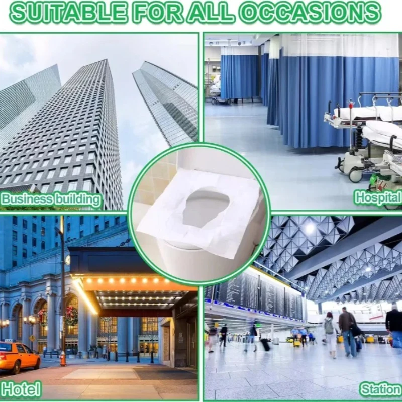 10-200 قطعة غطاء مقعد المرحاض القابل للتصرف المحمولة السفر التخييم فندق الحمام للتحلل مقاوم للماء بساط للحمام الملحقات #5