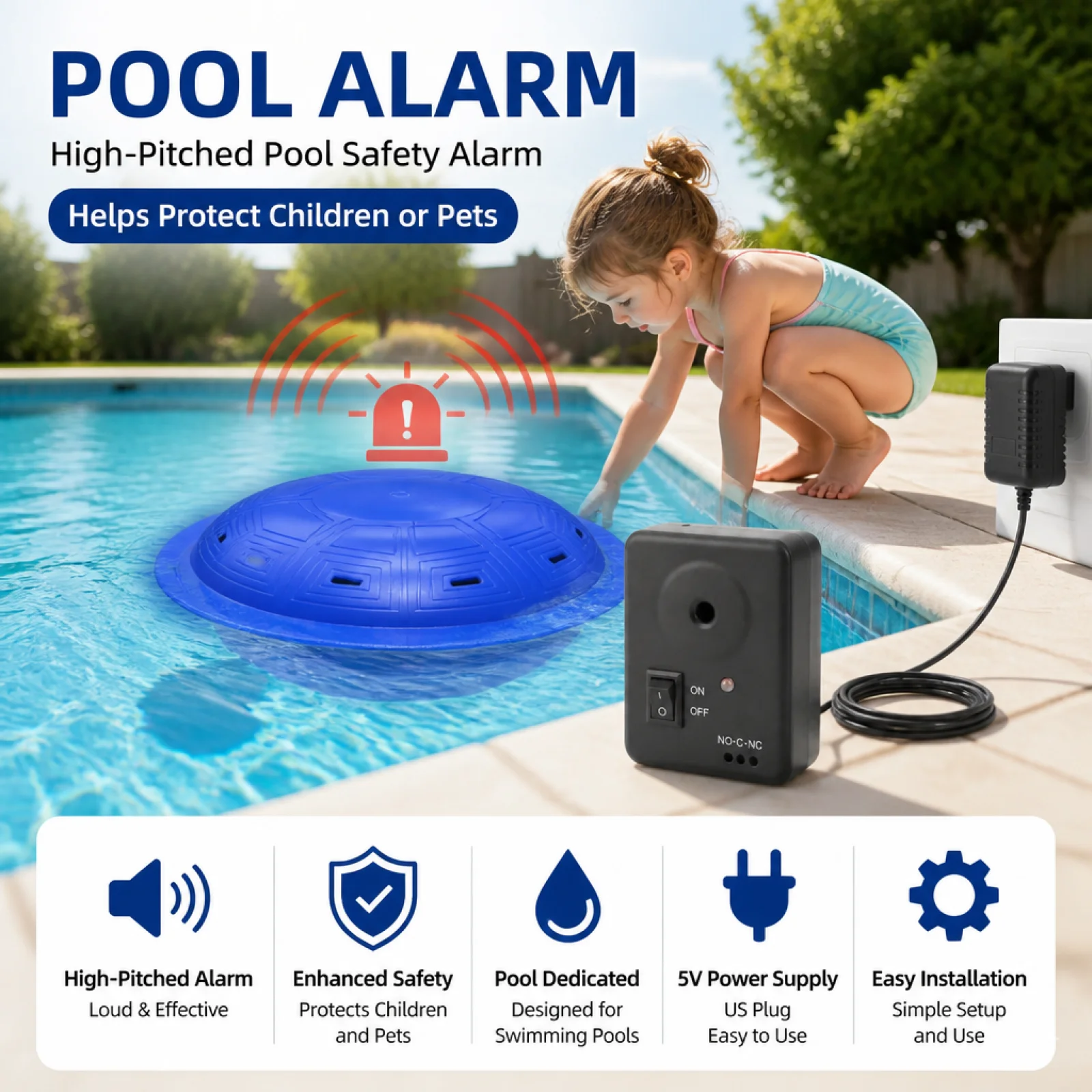 Pool Alarm Float - Pool Safety Alarm with Indoor Receiver