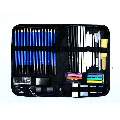 Imagen 2 del producto Bview Art Pro Art Kit 49 piezas - Juego de suministros para bocetos con lápices de grafito/carbón, bloc de bocetos y herramientas para artistas adultos