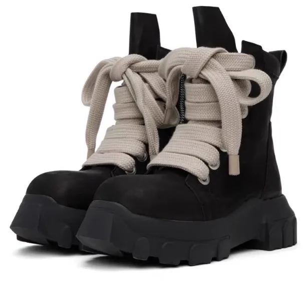 Rozmiar 37-45 pu Leather Men women Ankle Boots Jumbo Wide Lace lovers Short Boots Dark Street Style Lace-up Men Modern Boots