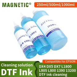 Solución de limpieza DTF para impresora Epson, líquido de limpieza de tinta DX4, DX5, DX7, L1800, L805, L800, 250, I3200, 500 ml, 1000/1390 ml