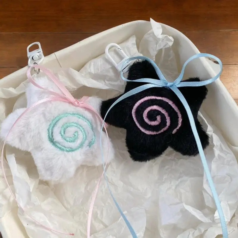 Breloczek w stylu INS z kokardką, rozgwiazdą, pluszowym zawieszką, kawaii ozdoba do plecaka, akcesoria dekoracyjne, prezenty