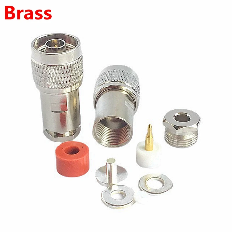 

1-10Pcs N Male Plug Connector L16 N Type Male Clamp Solder for RG58 RG142 LMR195 RG400 Coax Cable RF Fast Delivery Brass Copper